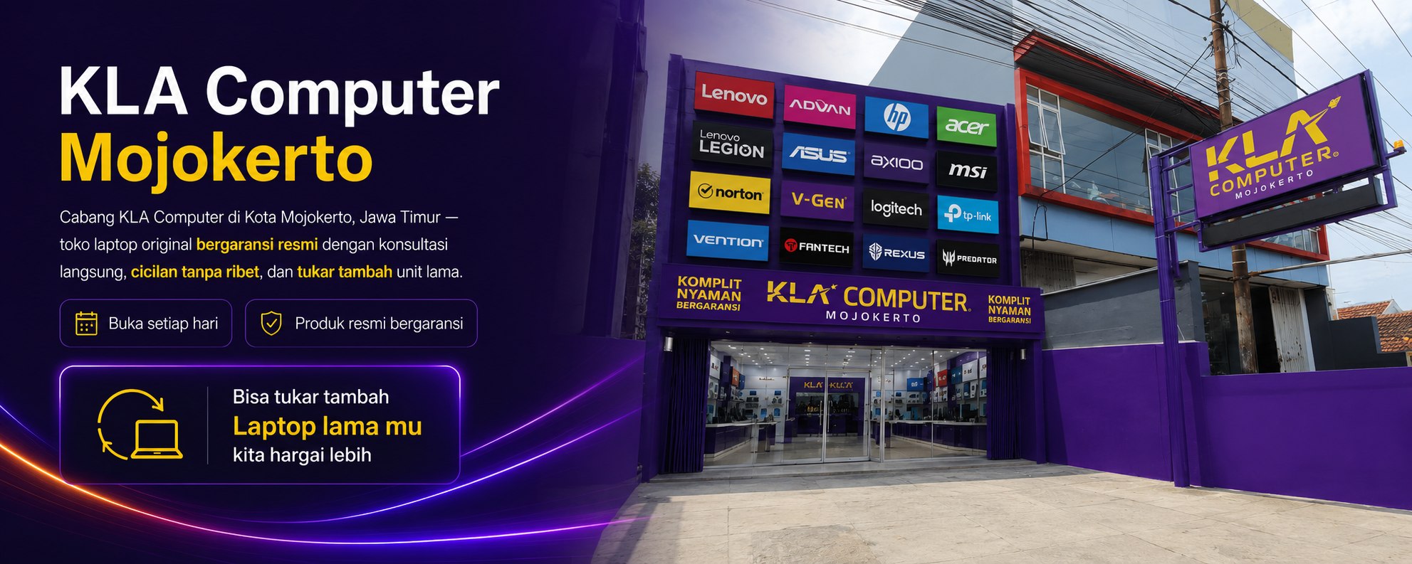 KLA Computer Mojokerto &mdash; toko laptop original bergaransi resmi, buka setiap hari. Bisa tukar tambah laptop lama.