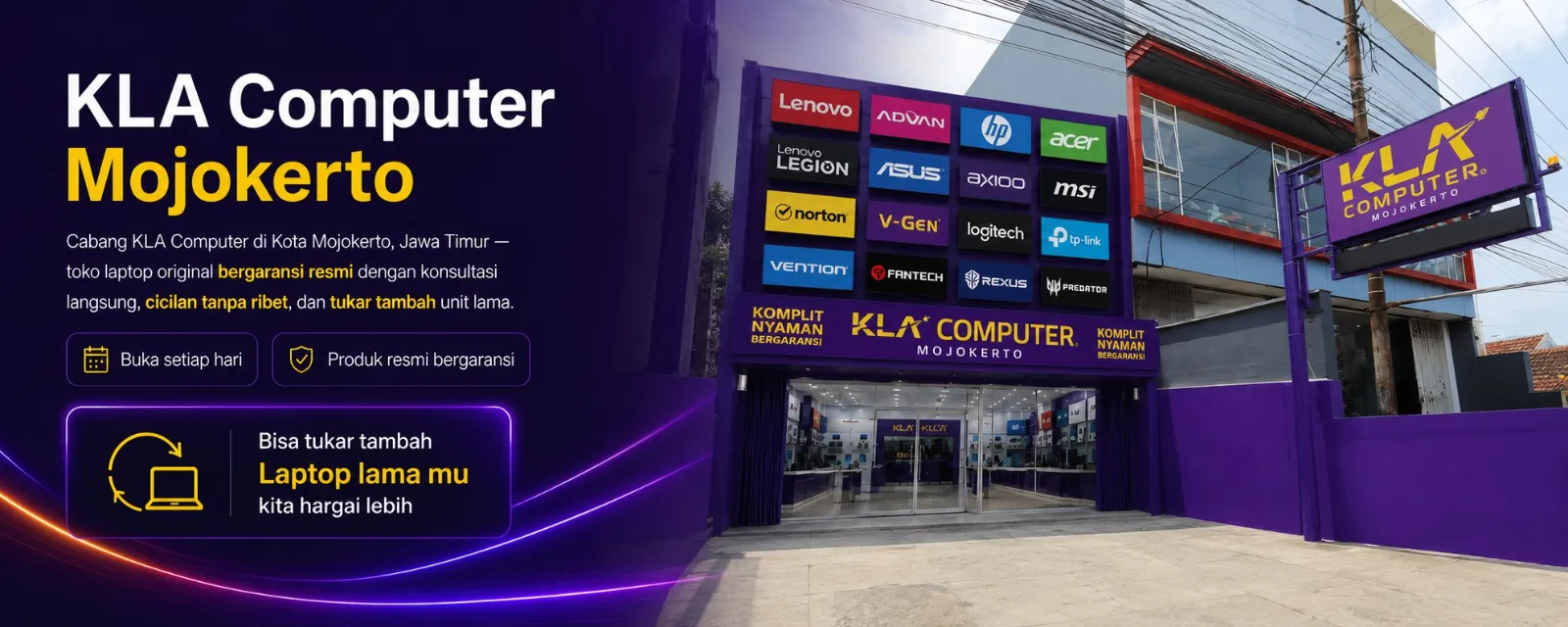 KLA Computer Mojokerto &mdash; toko laptop original bergaransi resmi, buka setiap hari. Bisa tukar tambah laptop lama.