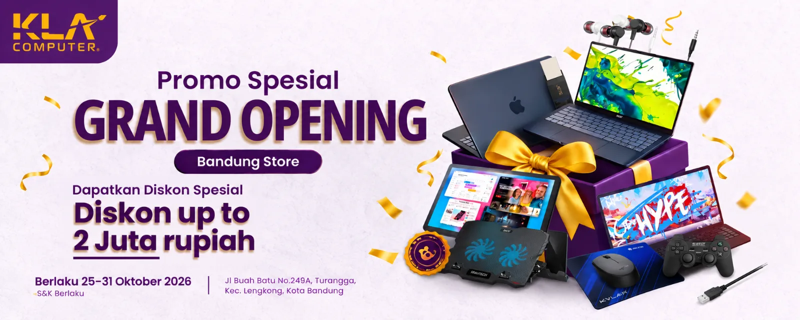 Promo Spesial Grand Opening KLA Computer Bandung &mdash; diskon hingga Rp2 juta